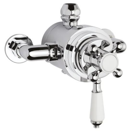 Light Gray Nuie Victorian Dual Thermostatic Chrome Shower Valve