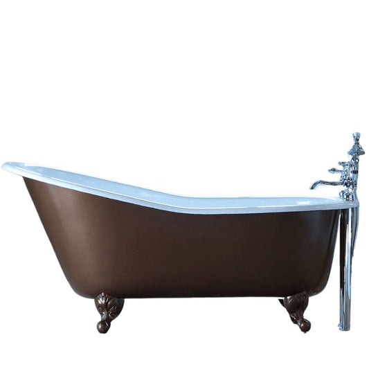 Dark Slate Gray Arroll BORDEAUX Bathtub Cast Iron Slipper Freestanding Roll Top