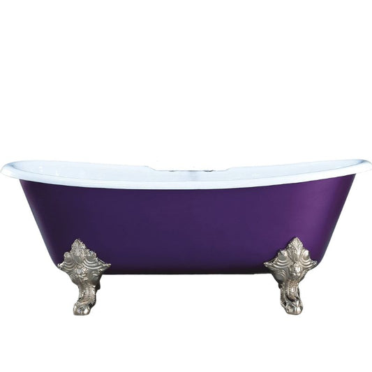 Dark Slate Gray Arroll MILAN Bathtub Cast Iron Freestanding Roll Top Clawfoot