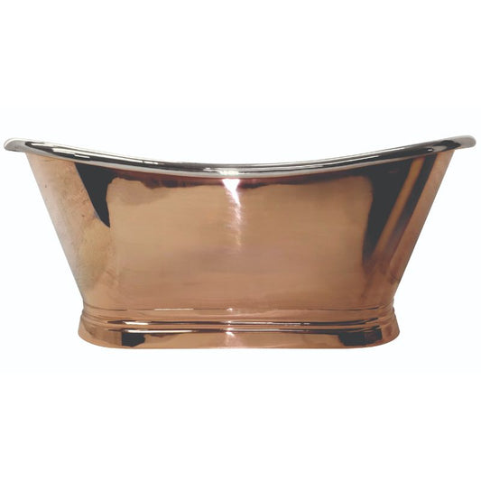 Rosy Brown BC Designs Boat Bath Freestanding Copper Outer/Nickel Inner