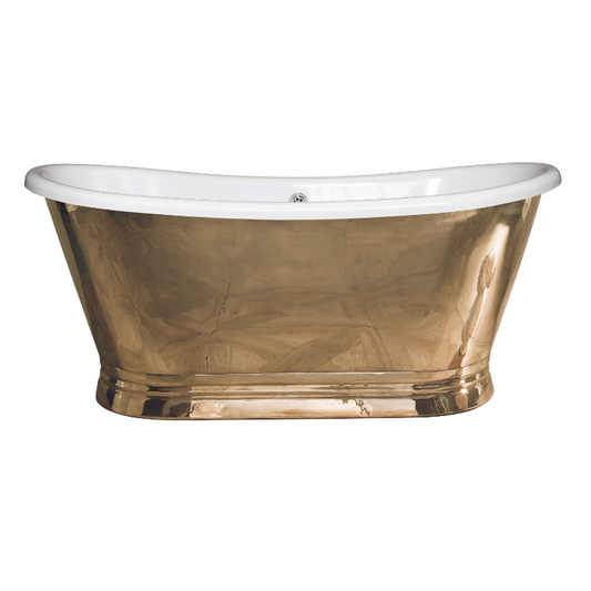 Dim Gray BC Designs Copper Freestanding Boat Bath - Enamel Inner - 1700mm