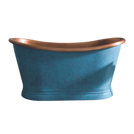 Dark Slate Gray BC Designs Freestanding Boat Bath - Copper Inner/Patina Blue Outer - 1700mm