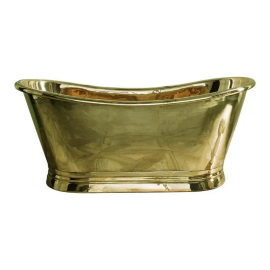 Olive Drab BC Designs Copper Boat Bath Freestanding Brass Finish 1700mm