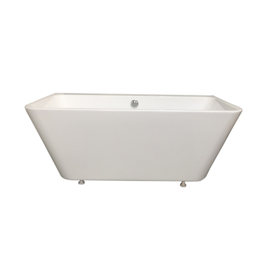 Light Gray BC Designs Ancora Square Back To Wall Bath Waste Included - 1700mm