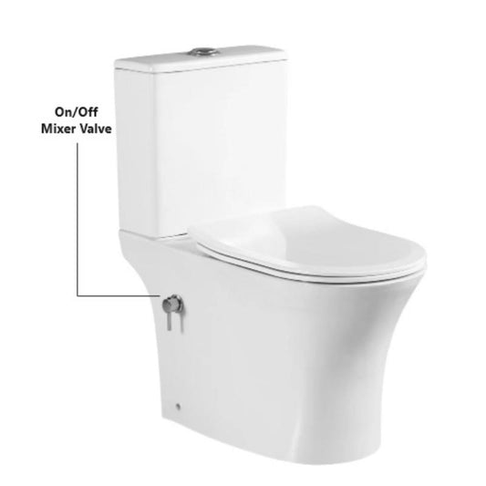 White Bracera Beris Close Coupled Bidet Toilet