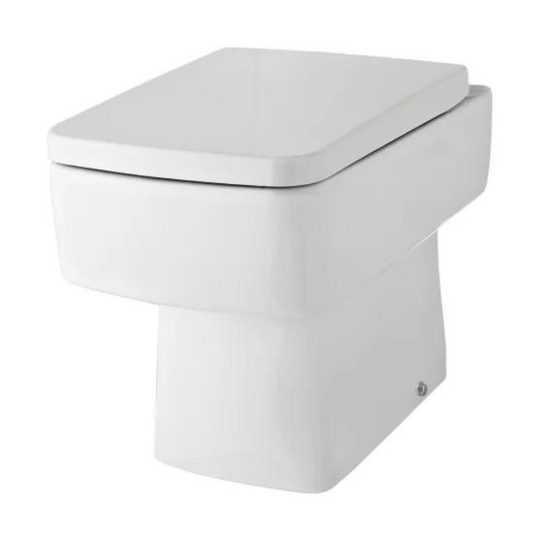 Light Gray Hudson Reed Fusion Fitted Square Back to Wall Toilet Pan & Seat