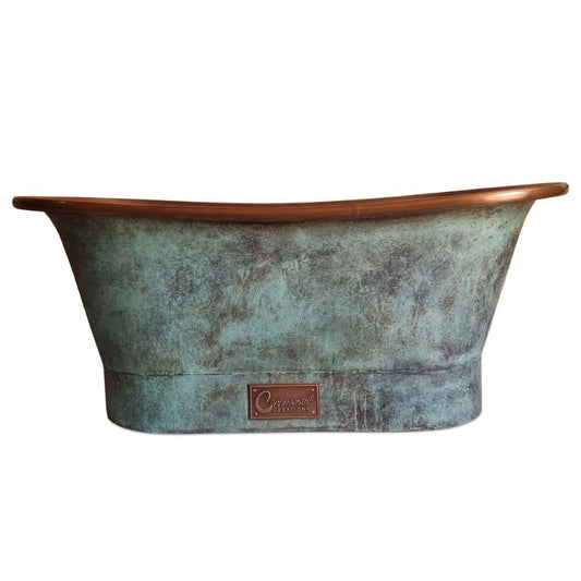 Dim Gray Coppersmith Creations Bath Copper Interior Blue Green Exterior Freestanding