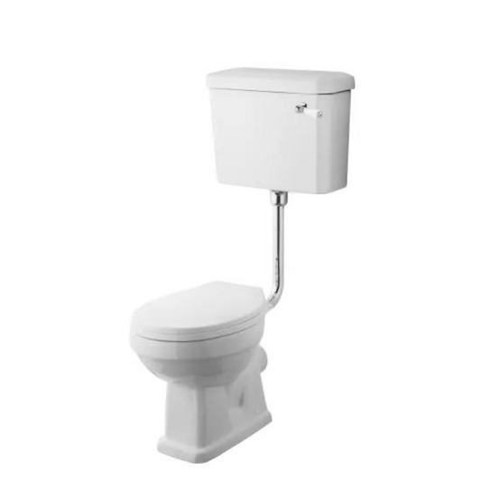 Light Gray Nuie Carlton Low Level Toilet Pan, Cistern & Flush Pipe Kit