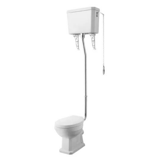 Light Gray Nuie Carlton High Level Toilet Pan, Cistern & Flush Pipe Kit