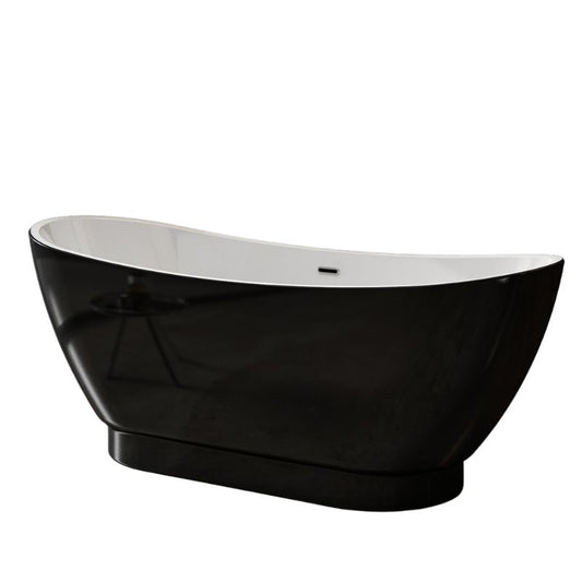 Gray Charlotte Edwards RICHMOND Bathtub Gloss Black Freestanding Slipper