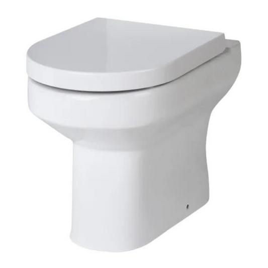 Light Gray Hudson Reed Fusion Fitted Round Back to Wall Toilet Pan & Seat