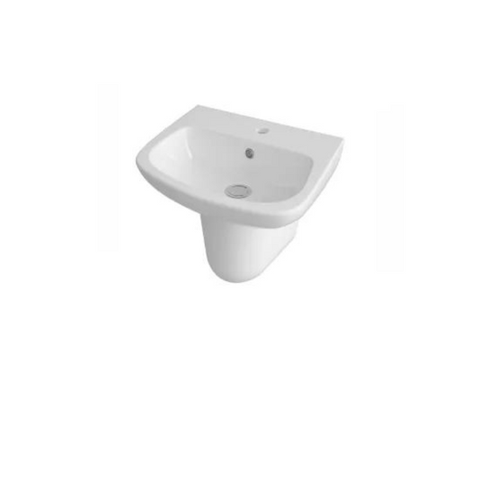 Light Gray Nuie Ambrose 450mm White Basin & Semi Pedestal