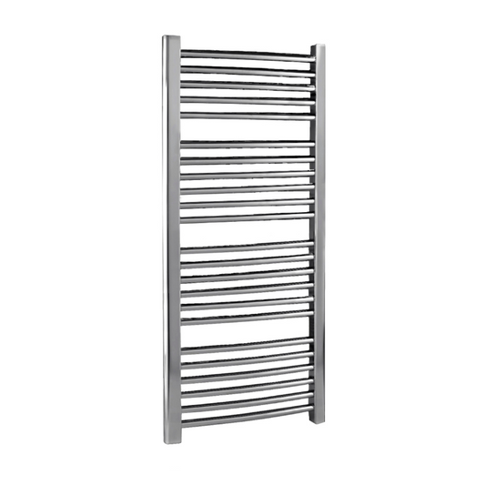 Light Slate Gray Nuie Chrome Curved Ladder Towel Rail Radiator 1100 x 500mm