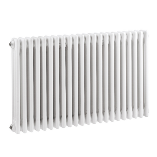 Light Gray Nuie Gloss White Triple Column Traditional Radiator 600 x 999mm