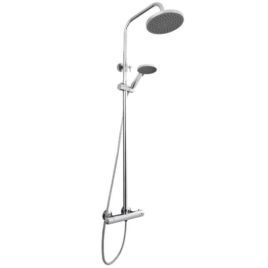 Light Gray Bathroomship JETTY Thermostatic Bar Shower With Kit Round Chrome