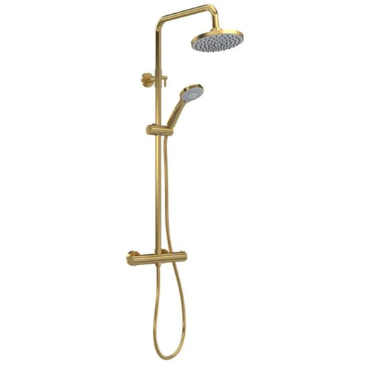 Rosy Brown Bathroomship JETTY Shower Kit Round Thermostatic Bar Valve Brass