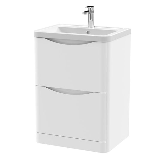 Light Gray Orden ALUNE Floor Standing Vanity and Basin Ceramic 2 Drawer