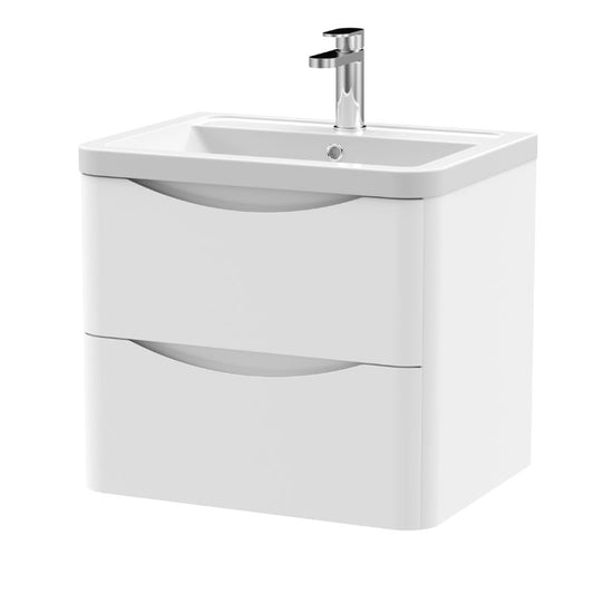 Light Gray Orden ALUNE Wall Hung Vanity and Basin Ceramic 600mm 2 Drawer