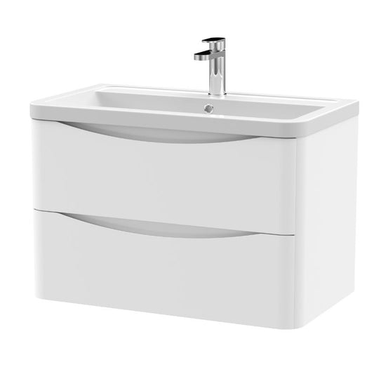 Light Gray Orden ALUNE Wall Hung Vanity and Basin Ceramic 800mm 2 Drawer