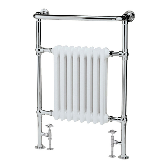 Light Gray Old London Chrome Harrow Traditional Towel Radiator 965 x 673mm