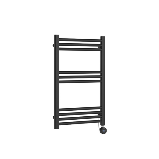 Dark Slate Gray Nuie Anthracite Electric Towel Rail Radiator with 10 Bars, 800mm x 500mm