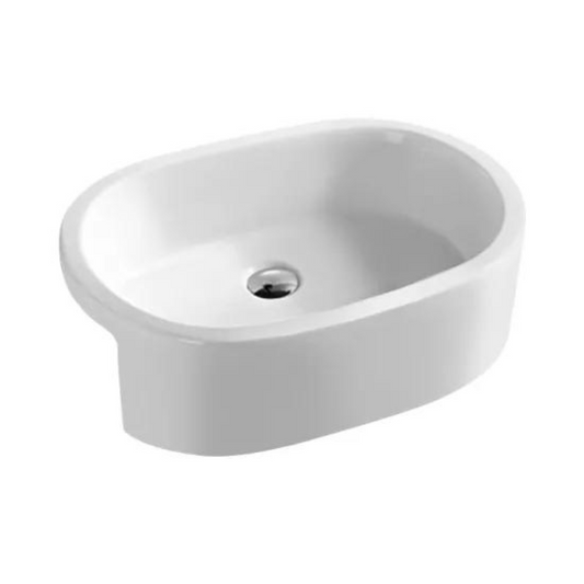 Light Gray Hudson Reed Semi-Recessed Basin Sink 560 x 400 x 185mm