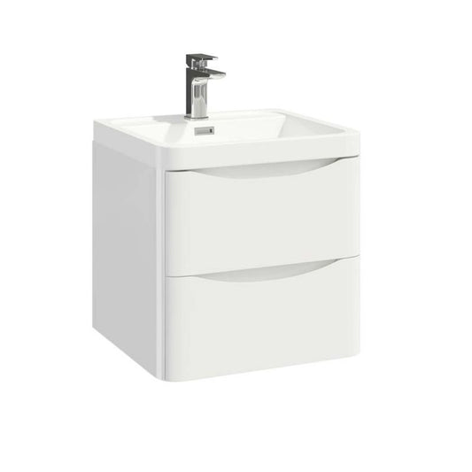 Light Gray Scudo Bella 500 Wall Mounted Cabinet and Basin