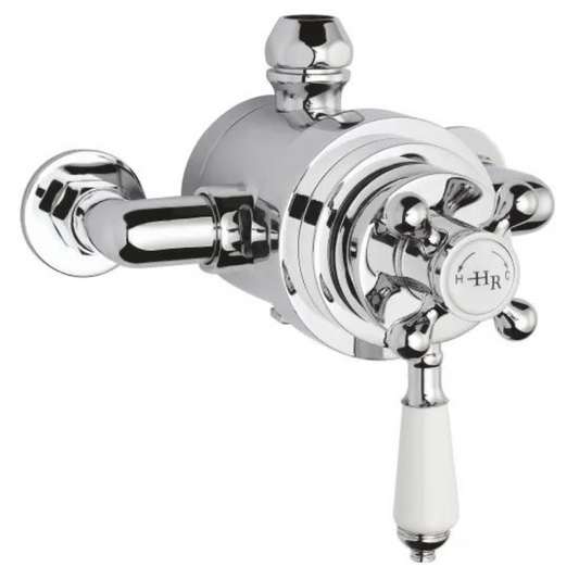 Light Gray Hudson Reed White Topaz Exposed Dual Chrome Shower Valve